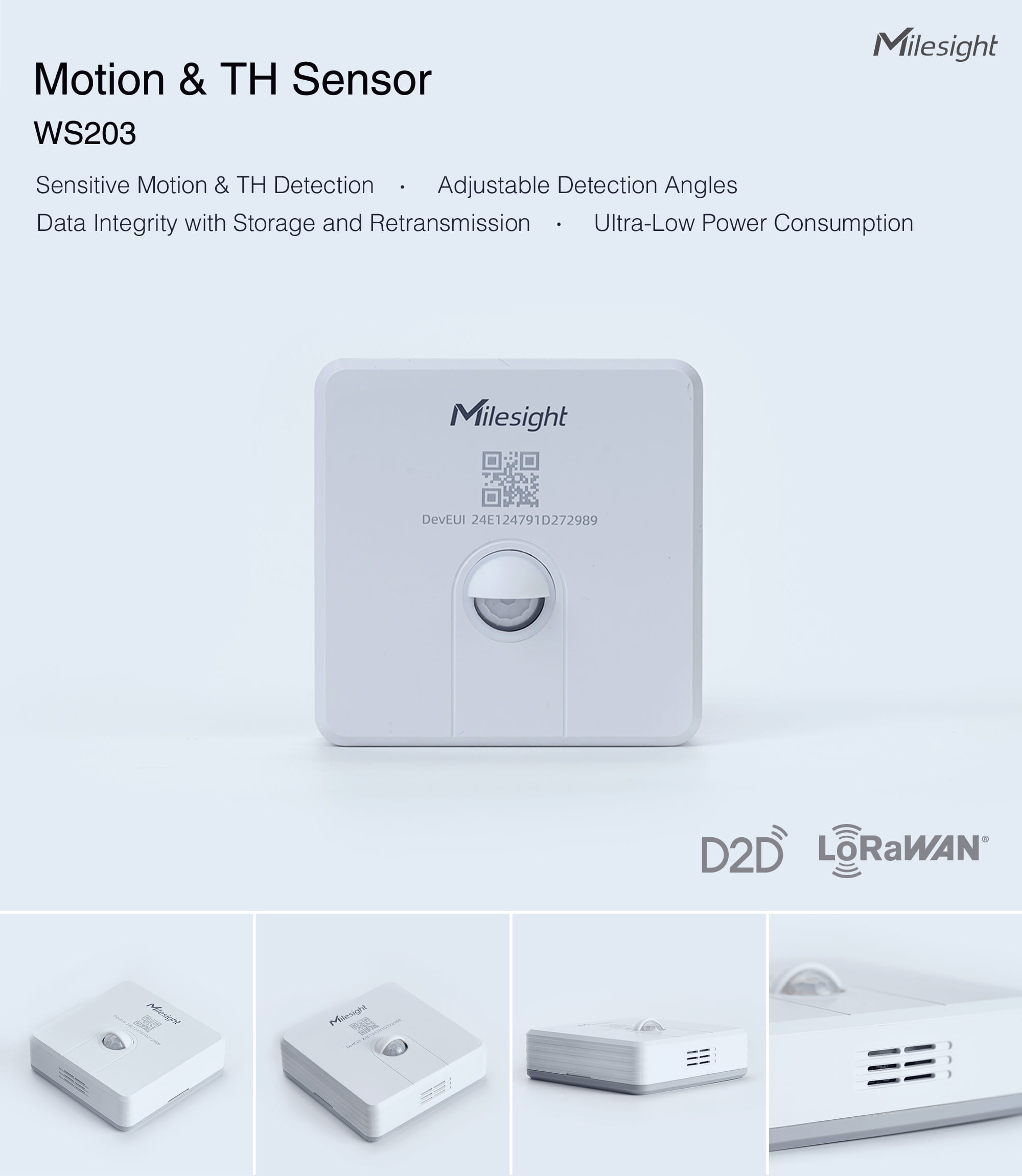 WS203-868M Motion & TH Sensor | Lorawan WS203 868M5